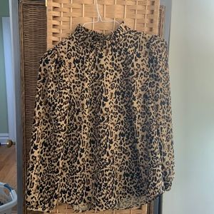 J crew small lovely leopard print blouse. Worn once. Tag removed.